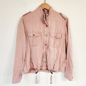 Rails Collins RoseDust G-Dye Jacket Women PXS Pink Dye LinenBlend Casual Utility